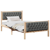 Bed Frame with Headboard Dark Grey 100 x 200 cm Solid Pine Wood 878420