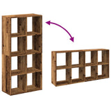 Room Divider Bookcase Old Wood 69.5x29x137.5 cm Engineered Wood 858028