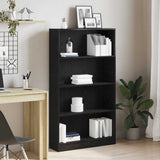 4-Tier Bookcase Black Oak 80x24x143 cm Engineered Wood 862002