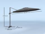 3 x 3m Overhanging Cantilever Parasol - Black T3398P328037