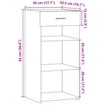 ZNTS Sideboard White 45x42.5x93 cm Engineered Wood 846320