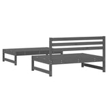 2 Piece Garden Lounge Set Grey Solid Wood Pine 825725