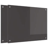 Kitchen Backsplash 2 pcs Dark Grey 80 x 60 cm Tempered Glass 3415463