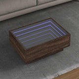 Coffee Table with LED Brown Oak 70x50x30 cm Engineered Wood 847517