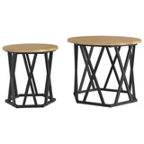 ZNTS Nesting Side Tables 2 pcs Artisan Oak Engineered Wood 868248
