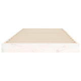 Bed Frame without Mattress White 75x190 cm Small Single Solid Wood Pine 823485