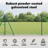 Fence Post with Concrete Base 52 pcs Green Powder-Coated Steel 3350230