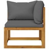 Garden Bench Dark Grey Solid acacia wood, 100% polyester fabric 3098669