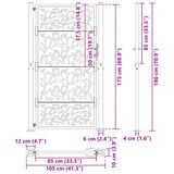 Garden Gate 100x175 cm Weathering Steel Leaf Design 4100967
