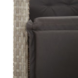 5 Piece Garden Dining Set with Cushions Light Grey Poly Rattan 3212599