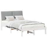 Bed frame White and light grey 135 x 190 cm Solid pine wood 878763