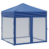 Folding Party Tent with Sidewalls Blue 2x2 m 93507
