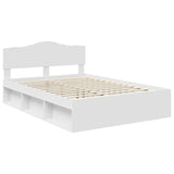 Bed Frame with Headboard White 140 x 200 cm Solid Pine Wood 3412889