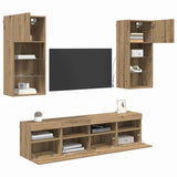 TV Wall Units with LED Artisan Oak Engineered Wood 3402981