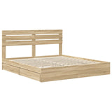 Storage Bed with Drawer Sonoma Oak 180 x 200 cm Engineered Wood 3411550