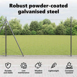 Fence Post with Concrete Base 52 pcs Grey Powder-Coated Steel 3350252