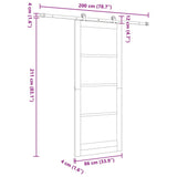 Sliding Door Set Manual ORKDAL Natural and white 86 x 211 cm 3333428