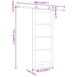 Sliding Door ORKDAL Natural and Black 86 x 211 cm 3332033