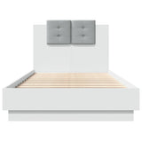 Bed Frame White Engineered Wood, Plywood Small Single Bed Frame 3210066