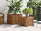 Planter Basket with Storage 2 pcs Brown Lacak Rattan 42020970