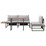 Garden Dining Set 3 pcs Light grey Steel 3335889