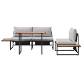Garden Dining Set 3 pcs Light grey Steel 3335889