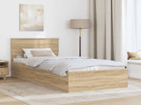 Bed Frame with Headboard Sonoma Oak 90 x 190 cm Engineered Wood 3408706