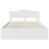 Bed Frame with Headboard White 140 x 190 cm Solid Pine Wood 3412898
