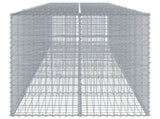 Gabion Basket with Cover 600x100x100 cm Galvanised Iron 3295200