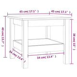 Coffee Table White 45x45x40 cm Solid Wood Pine 814265