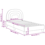 Children's Bed Frame with Headboard Cream 80 x 160 cm Velvet 42011006