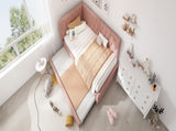 Upholstered Bed Daybed with Pull-Out Bed, 3FT Single Sofa Bed 90 x 190 cm, Ottoman Bed Trundle Beds N601P377081P