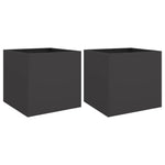 ZNTS Planters 2 pcs Black 42x40x39 cm Steel 841548