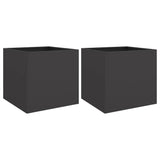 ZNTS Planters 2 pcs Black 42x40x39 cm Steel 841548