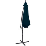 Cantilever Garden Parasol Solid blue Polyester, Steel 3m Diameter 42201