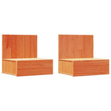 Bedside Table 2 pcs Wax Brown 42 x 32.5 x 40 cm Solid pine wood 873498