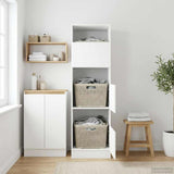 Laundry Cabinet with Storage with Door White Engineered wood 3422792