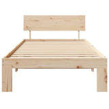 Bed Frame with Headboard Natural 100 x 200 cm Solid Pine Wood 872665