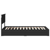 Storage Bed with Headboard Black 75 x 190 cm Engineered Wood 3408509
