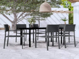 Garden Dining Set Black Powder-coated steel, glass, plastic Large 3099266