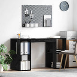 Desk with Shelf Black Oak 130 x 50.5 x 75 cm Engineered Wood 869499