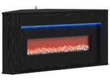 Fireplace with LED Strip Black Oak 95 x 42.5 x 60 cm 8020881