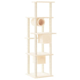 Cat Tree with Sisal Scratching Posts Cream 169 cm 171672