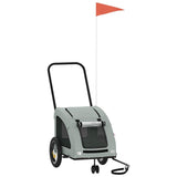 Pet Bike Trailer Grey Oxford Fabric and Iron 93972