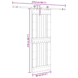 Sliding Door with Hardware Set 80x210 cm Solid Wood Pine 3332719