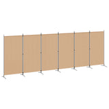 6-Panel Room Divider Beige 520 x 180 cm Fabric 42039230