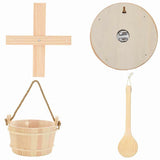 Sauna Accessory Set 4 pcs Brown Solid Pine Wood and Hemp 42023676