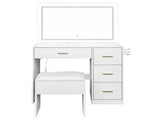 White hemp surface particle board with triamine 4 drawers 2 side push-pull storage rack 1 LED touch 26098664