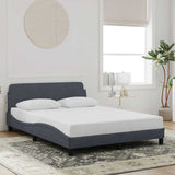 Bed Frame "Dover" Dark Grey 135x190 cm Double Velvet 373329