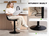 Set of 2 Leathaire Tub Bar Stools - Black T3398P423550